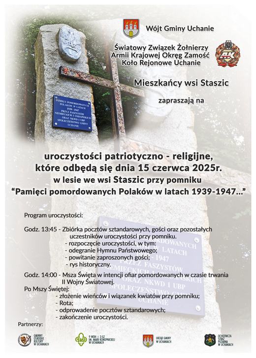 Uroczystości patriotyczno-religijne w lesie we wsi Staszic - 15.06.2025