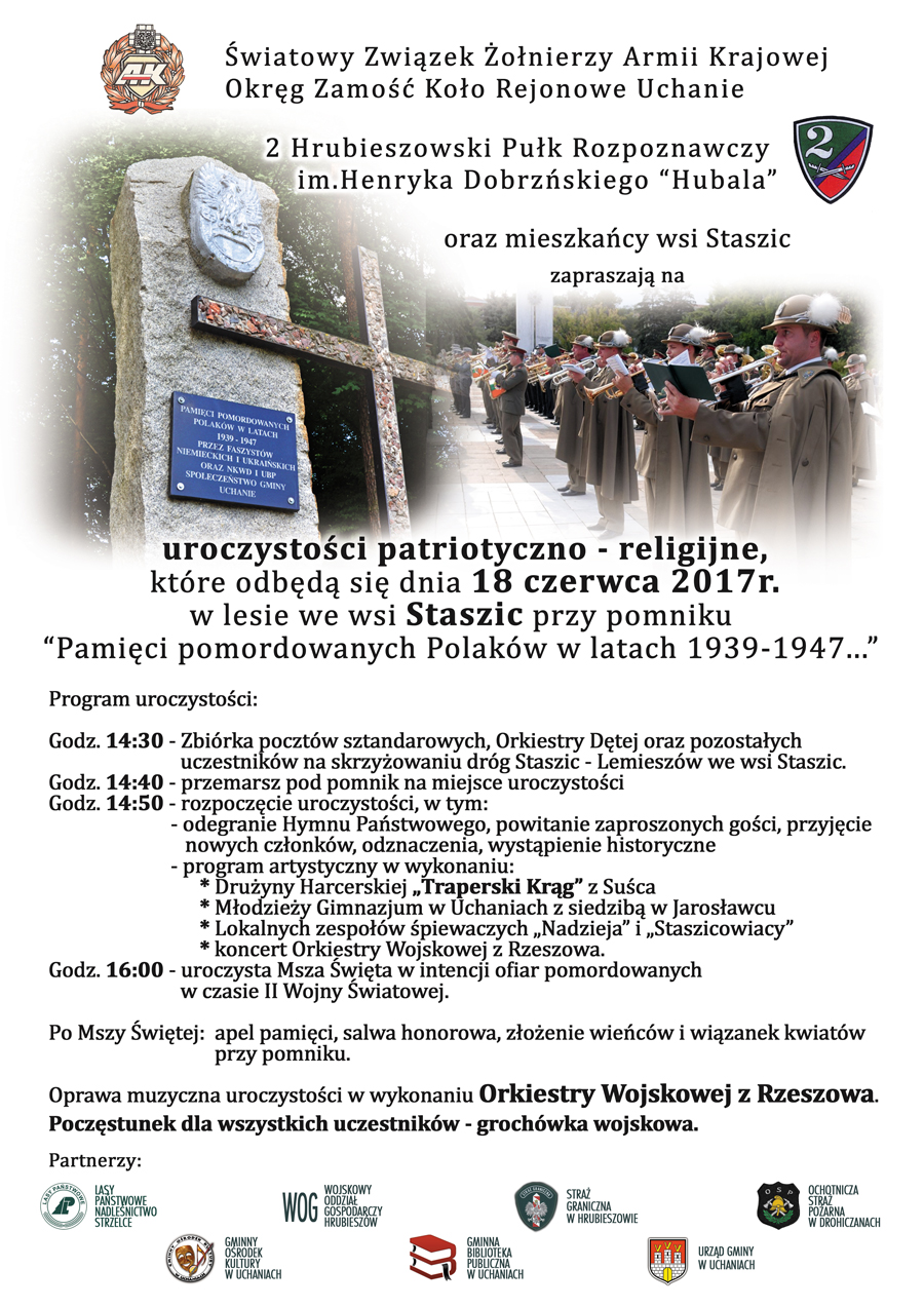 Uroczystości patriotyczno-religijne w lesie we wsi staszic - Staszic 18 czerwca 2017