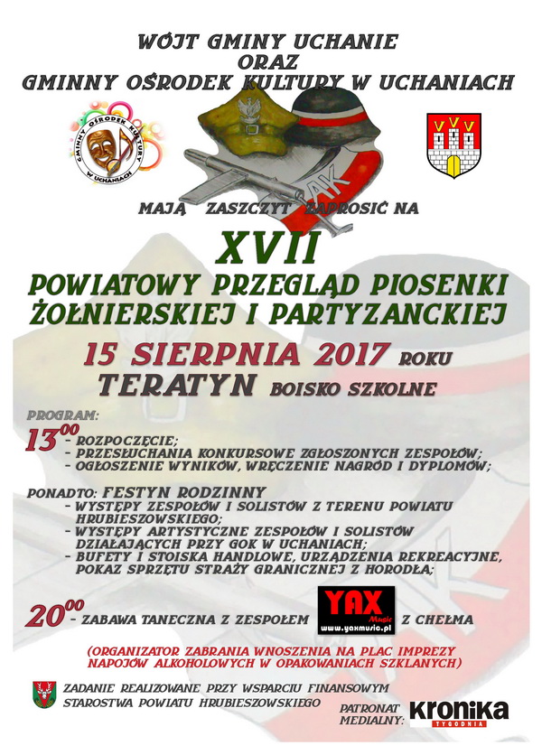 XVII Powiatowy Przegląd Piosenki Żołnierskiej i Partyzanckiej - Uchanie 2017